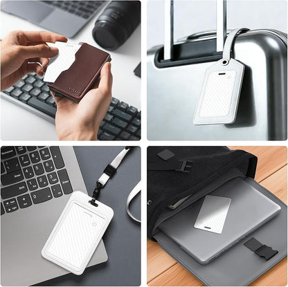 2-Pack Wallet Tracker Card [Apple MFi Certified] (iOS Only), Rechargeable Ultra-Thin Finder 0.07in Bluetooth Air Tracker Tags Smart Finder for Apple Find My IP68 Waterproof for Wallets, Passport,Bags