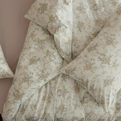 Floral Twin XL Comforter Set Fluffy Boho Bedding Set Soft Cotton Down Alternative Girls Bedding Comforter Sets Cozy Lightweight Cute All Season Bed Comforter with 2 Pillowcases