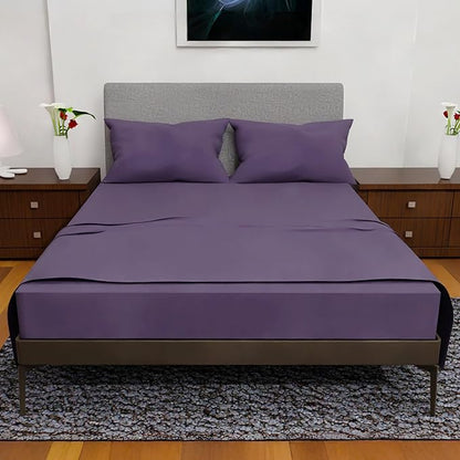 Royal Bliss King Size Sheets Set - 4 Piece Bedding - Wrinkle Free, Double Brushed, Cooling, Deep Pocket, Plum