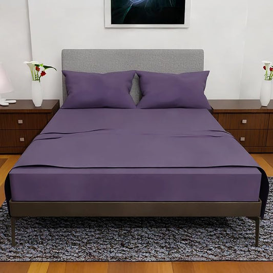 Royal Bliss King Size Sheets Set - 4 Piece Bedding - Wrinkle Free, Double Brushed, Cooling, Deep Pocket, Plum