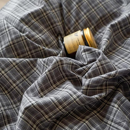 Plaid Duvet Covers Twin XL Grey Washed Cotton Comforter Cover Twin XL Patterned Soft Checkered Boho Duvet Cover Set with Hidden Zipper Vintage Cute Bedding Set Farmhouse Duvet Protector