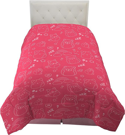 Squishmallows Bedding Super Soft Microfiber Reversible Comforter, Twin, (Official Licensed Product) by Franco
