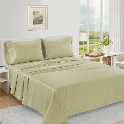 LANE LINEN Queen White Pillow Cases Set of 2, 100% Egyptian Cotton Cases, Sateen - Perfect for Home, Hotels & Hospital Use, Standard Size - Seafoam