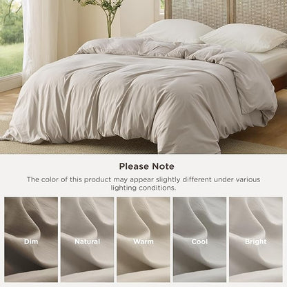 Bedsure Twin Duvet Cover Only - Prewashed Extra Soft All Season Bedding, Includes 1 Duvet Cover Twin Size 68x90 Inches with Zipper Closure, Linen, Comforter Not Included