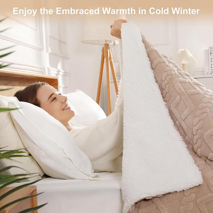 Heated Blanket King Size 90"x100" - Washable Dual Control Heated Blankets with 5 Heat Levels and 10 Hours Auto-off, ETL & FCC Certified and Overheat Protection, House Warming Gifts New Home (Beige)
