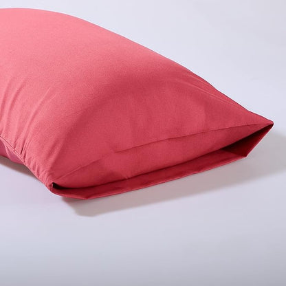 Evolive Ultra Soft Brushed Microfiber Standard Size 20"x30" Pillowcases Pair Set of 2 with Envelope Closure (20"x30" Standard, Fuchisa Red)