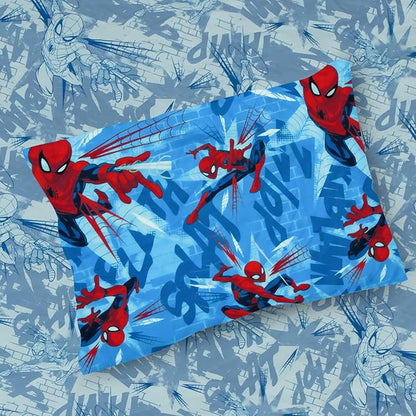 Northwest Disney Marvel Spiderman Full Size Comforter Set, 5 Piece Reversible Design Ultra Soft Fade Resistant Microfiber Kids Bedding Set, Officially Licensed