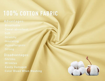 Sunflower King Pillowcases Set of 2, 100% Cotton King Size Pillow Cases 2, 20×40 inches Honeyed Straw, Soft and Breathable