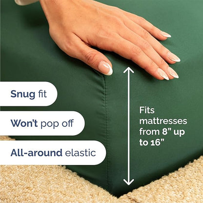 Queen 6 Piece Sheet Set - Comfy Breathable & Cooling - Ultra Soft Hotel Luxury Bedding Set w/ 8-16 Inch Deep Pockets - 1 Flat & 1 Fitted Sheet & 4 Pillowcases - Wrinkle Free and Easy Care - Emerald