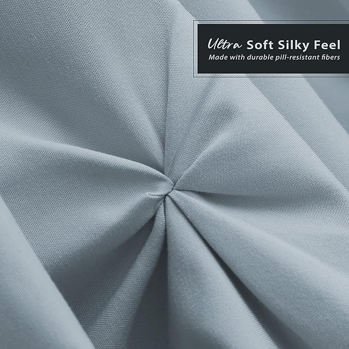 Nestl Stone Blue Bed Skirt Full Size, Pinch Pleat Full Bed Skirt, 14" Inch Drop Full Bedskirt, Hotel Quality Stone Blue Bed Skirts, Premium Microfiber Bedskirt for Full Bed, Stone Blue Full Bed Skirt