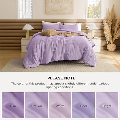 Bedsure Twin/Twin XL Comforter Set, Lavendar Soft Prewashed Bedding for All Seasons, 2 Pieces GentleSoft™ Bed Set, 1 Lightweight Comforter (68"x88") and 1 Pillowcase (20"x26")