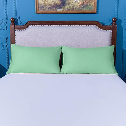 NTBAY Queen Pillowcase Set - 4 Pack Brushed Microfiber 20x30 Pillowcases - Soft, Wrinkle-Free, Fade-Resistant, Stain-Resistant, Sea Green Pillowcases with Envelope Closure - 20x30 Inches, Sea Green