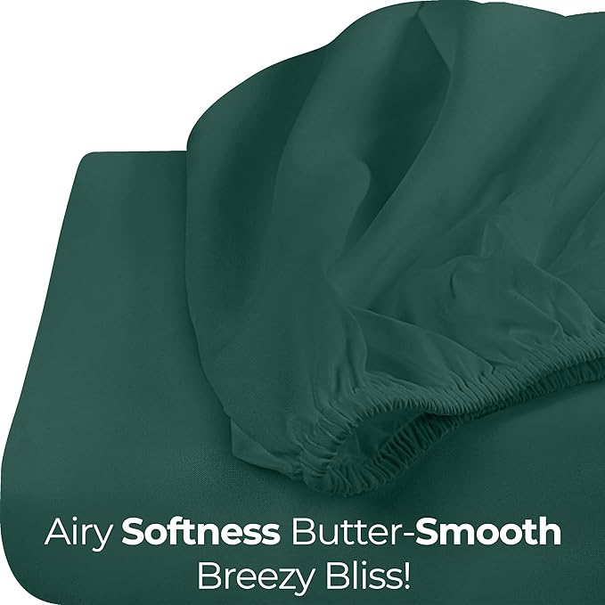 Utopia Bedding Queen Fitted Sheet - Bottom Sheet - Deep Pocket - Soft Microfiber - Shrinkage and Fade Resistant - Easy Care -1 Fitted Sheet Only (Emerald)
