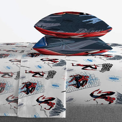 Jay Franco Marvel Spiderman Crawl 5 Piece Full Bed Set - Includes Reversible Comforter & Sheet Set Bedding - Super Soft Fade Resistant Microfiber - (Official Marvel Product)