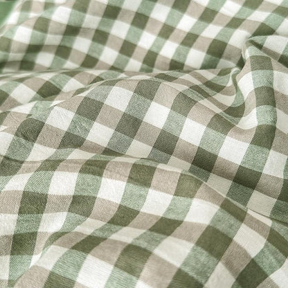 LifeTB Green Gingham Comforter Set California King Modern Style Green Plaid Grid Comforter with 2 Pillowcases Soft Fluffy Checkered Pattern Comforter Farmhouse Gingham Bedding Set Breathable