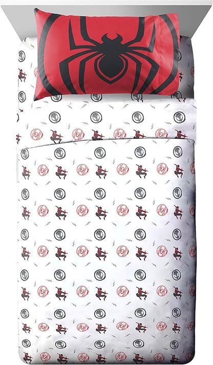 Jay Franco Marvel Miles Morales New Kid 7 Piece Full Bed Set - Includes Comforter & Sheet Set Bedding - Super Soft Fade Resistant Microfiber (Official Marvel Product)