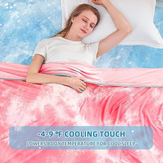 inhand Cooling Throw Blanket (50"x60"), Cooling Blankets for Hot Sleepers, Absorbs Heat to Keep Adults Cool for Summer Nights Sweats, Thin Cold Lightweight Blanket for Couch Bed, All Season Use
