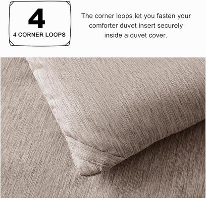 CozyLux Queen Comforter Set, 3 Pieces Khaki Soft Luxury Cationic Dyeing Comforters Queen Size Bedding Sets, Breathable Lightweight Fluffy Bed Set with 1 Down Alternative Comforter and 2 Pillow Shams