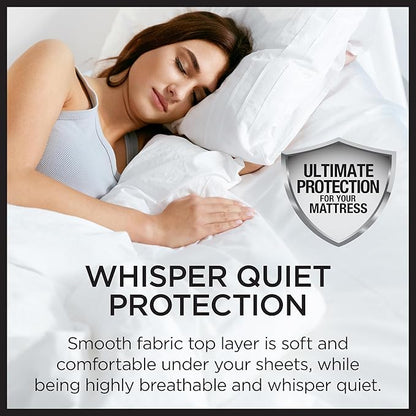 Protect-A-Bed Essential Mattress Pad Queen, 100% Waterproof, Dust Mite Barrier Mattress Pad, Breathable & Quiet, Antimicrobial, Fits 11"-18" Mattresses