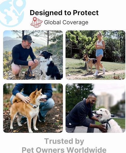 ABBIDOT GPS Dog Tracker - Real-Time Pet Tracker with Virtual Fence, Activity Monitor, Location History, Health Monitor, 3-Mode Light, Waterproof & Rechargeable GPS Tracker for Dogs with APP Support
