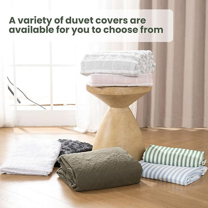 ROSE&RISY Green Queen Duvet Cover Set, 3 Pieces Soft Bedding Queen Set, Breathable and Cooling,Includes 1 Duvet Cover, 2 Pillow Cases(Green Stripe, Queen)