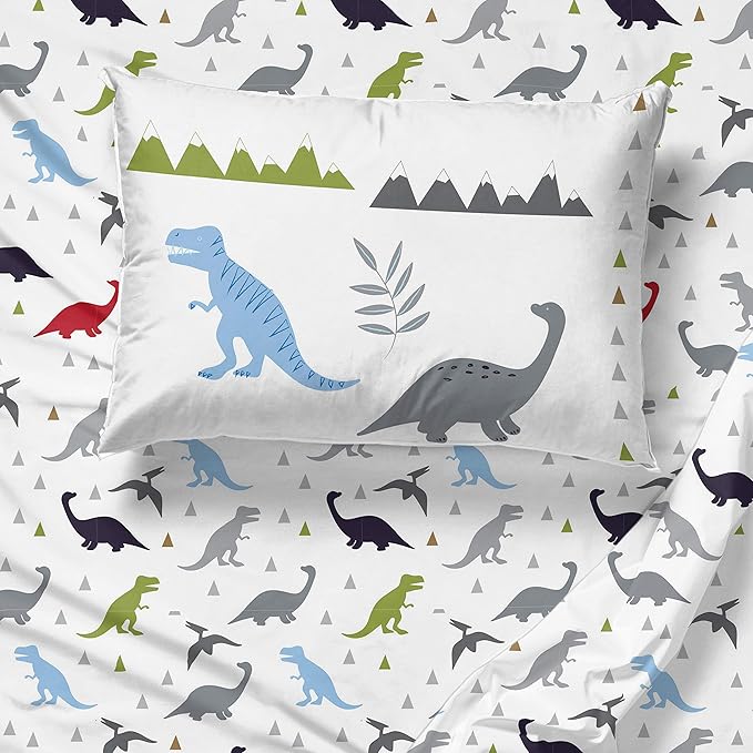 Jay Franco Trend Collector Dinosaur Roar 5 Piece Twin Bed Set - Includes Comforter & Sheet Set - Super Soft Fade Resistant Microfiber Bedding