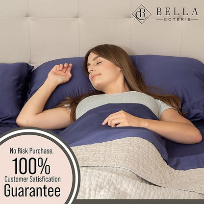 Bella Coterie Luxury Bamboo Viscose Twin Size Sheet Set | 100% Organically Grown | Ultra Soft | Cooling for Hot Sleepers | 18" Deep Pocket [Twilight Blue]