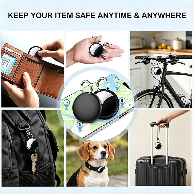 GPS Tracker for Vehicles No Subscription for iOS Only - 2 Pack | Undetectable Car Tracker, Precise Location Bluetooth Tag Compatible with Apple Find My for Key Luggage Kid Pet