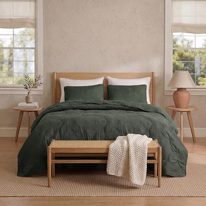 Bedsure Quilts Queen Size - Olive Green Bedspread Queen Size & Lightweight Comforter, Modern Coverlet with Mandala Pattern, Ultra Soft All-Season Bedding, 90 x 96 Inches | Stitch-Free Quilting, Ultra Soft, Lightweight, Machine Washable, Pet-Friendly