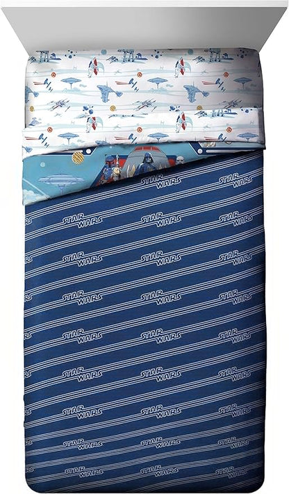Jay Franco Star Wars Empire Strikes Back 4 Piece Full Bed Set - Includes Reversible Comforter & Sheet Set - Super Soft Fade Resistant Microfiber