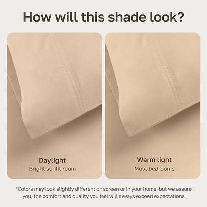 California Design Den California King Sheets, 600 Thread Count 100% Cotton Sateen California King Sheet Set with Deep Pockets, Soft Hotel-Quality Bedding Sheets & Pillowcases (Golden Tan)