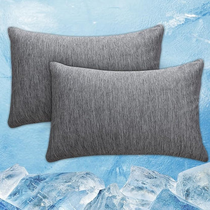 CHOSHOME Cooling Pillow Cases Zipper Pillow Covers Q-Max > 0.45 Zippered Pillowcases for Hot Sleepers, Soft, Breathable, Skin-Friendly, 4 Pack (King, 20"x36", Black)