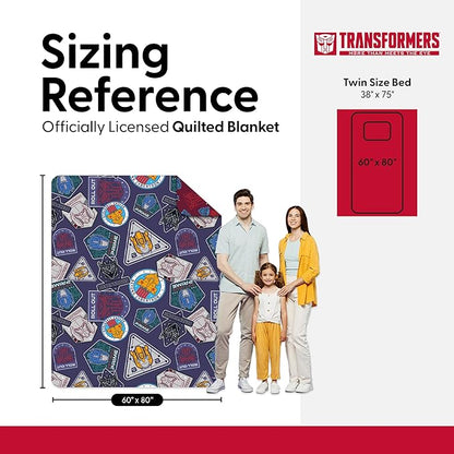 Northwest Transformers Autobots vs. Decepticons Quilted Throw Blanket, Comfy Throw, Adults Boys Girls, Soft Lightweight Bedding for Bed, or Couch, 60 x 80 Inches