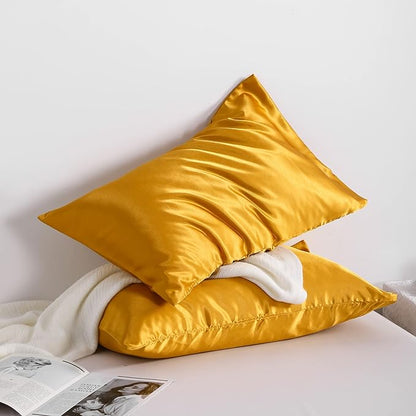 NTBAY 12 Pack Satin King Pillowcases for Hair and Skin, Luxurious and Silky Pillow Cases with Envelope Closure, 20 x 36 Inches, Golden Brown