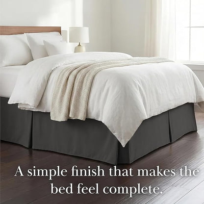 Southshore Fine Living, Inc. Hotel Quality California King Bed Skirt - 14" Drop, Elegant Pleated Design, Premium Dust Ruffle/Cal King Bed Skirt, Easy Care, Luxury Bed Skirt Cal King Size, Slate