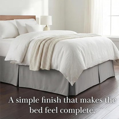 Southshore Fine Living, Inc. Full Bed Skirt - 14 Inch Drop, Luxury Pleated Bedskirts, Full Size Bedding Dust Ruffle, Bed Skirting, Steel Grey