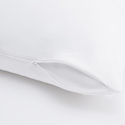 Serta Power Chill Cooling Pillow Protectors, Stain Resistant and Zippered Pillow Protector, Protects Pillow from Dust and Dirt (2 Pack), Standard/Queen, White