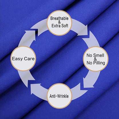 4 Piece Bed Sheet Set (Queen,Royal Blue) 1 Flat Sheet,1 Fitted Sheet and 2 Pillow Cases,Brushed Microfiber Luxury Bedding with Deep Pockets