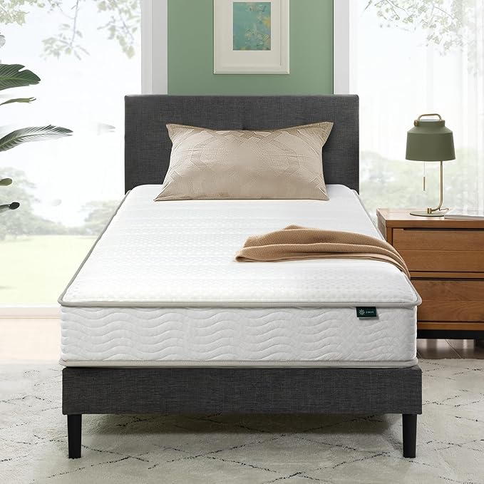 Zinus 6 Inch Foam and Spring Hybrid Mattress [New Version], Twin XL, Fiberglass Free, Medium Firmness, Durable Support, Certified Safe Foams & Fabric, Mattress in A Box, White