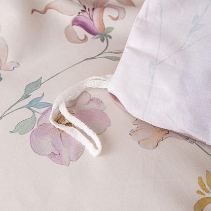 OAITE Duvet Cover Set King Size Floral Pattern Ultra Soft 100% Cotton Duvet Cover Sets 3-PC, Breathable Duvet Cover with Zipper Closure & Corner Ties(2 Pillow Shams,1 Duvet Cover)