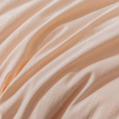 King Size Comforter Pink - Waffle Checkered Bedding, Textured Thermal Breathable Design for All Seasons, Ultra-Soft Combo for Year-Round Comfort