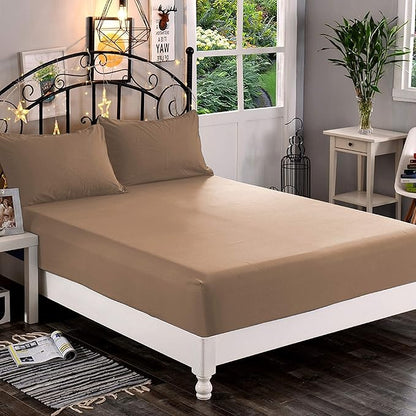 Elegant Comfort 1500 Premium Hotel Quality 1-Piece Fitted Sheet, Softest Quality Microfiber - Deep Pocket up to 16 inch, Wrinkle and Fade Resistant, California King, Taupe