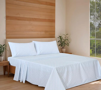 RUVANTI 100% Organic Cotton Sheets Twin XL, Percale Weave, GOTS Certified, 3-Piece Set, Deep Pocket 15", Crisp & Breathable, Soft Durable Bedding, Sábanas Algodón Orgánico – Circle Imprint