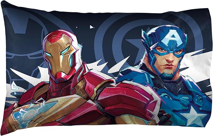Jay Franco Kids Sheet Set with Fitted, Flat Sheets & Pillow Cover - Ultra-Soft Bedding with Pillowcase for Room Decor, Multi - Marvel Rivals, 3 Piece Twin