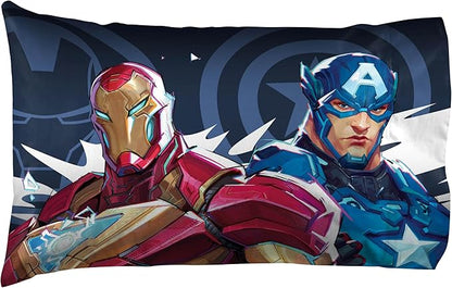 Jay Franco Kids Sheet Set with Fitted, Flat Sheets & Pillow Cover - Ultra-Soft Bedding with Pillowcase for Room Decor, Multi - Marvel Rivals, 4 Piece Queen