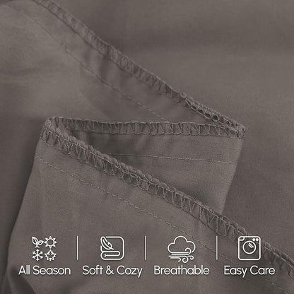Elegant Comfort Luxury Ultra-Soft 1-Piece Body Pillowcase - 1500 Premium Hotel Quality Microfiber Double Brushed - Wrinkle Resistant, Body Pillowcase Size, Grey