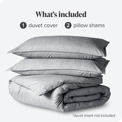 Bare Home Bedding Duvet Cover Twin/Twin Extra Long Size - Premium 1800 Super Soft Collection - Lightweight, Soft Textured Duvet Cover (Twin/Twin XL, Heathered Charcoal)