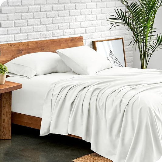 Bare Home Full XL Sheet Set - 1800 Ultra-Soft Microfiber Full Extra Long Bed Sheets - Double Brushed - Deep Pockets - Easy Fit - 4 Piece Set - Bedding Sheets & Pillowcases (Full XL, Cream)