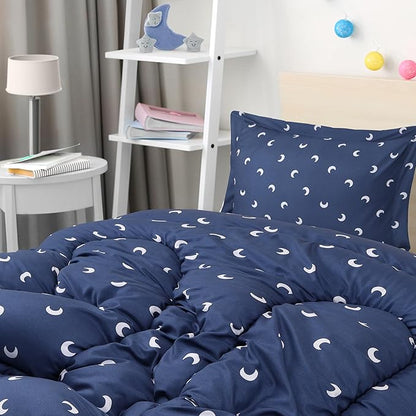 Utopia Bedding Moon Kids Comforter Set with 2 Pillow Shams, 3 Piece Soft Microfiber Twin Bed Comforter with Pillow Shams, Printed Kids Bedding for Boys and Girls, Lightweight, Breathable,Easy Care