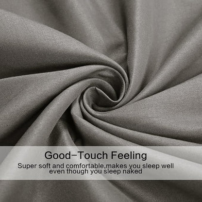 4 Piece Bed Sheet Set -1 Flat Sheet,1 Fitted Sheet and 2 Pillow Cases Brushed Microfiber Luxury Bedding with Deep Pockets (Full,Gray)